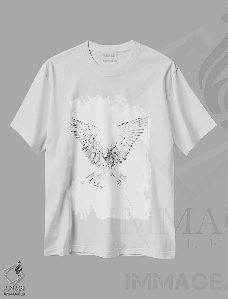 تیشرت طرح دار ققنوس، دست نقاشی و طراحی دستی اثر الکسیس مارکو | immage.ir