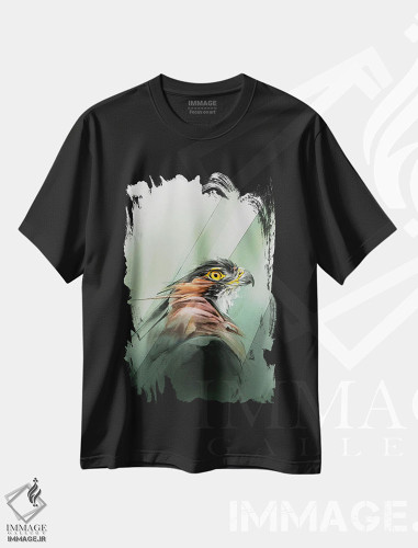 تیشرت طرح دار عقاب در طبیعت نسخهٔ سبز، هنر فاخر معاصر اثر الکسیس مارکو | فروشگاه ایماژ