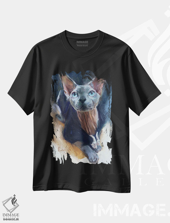 تیشرت طرح دار سایمون، ابوالهول، هنر فاخر معاصر اثر الکس مووچون | فروشگاه ایماژ