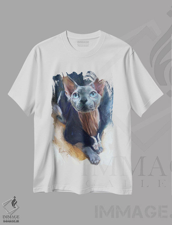 تیشرت طرح دار سایمون، ابوالهول، هنر فاخر معاصر اثر الکس مووچون | immage.ir