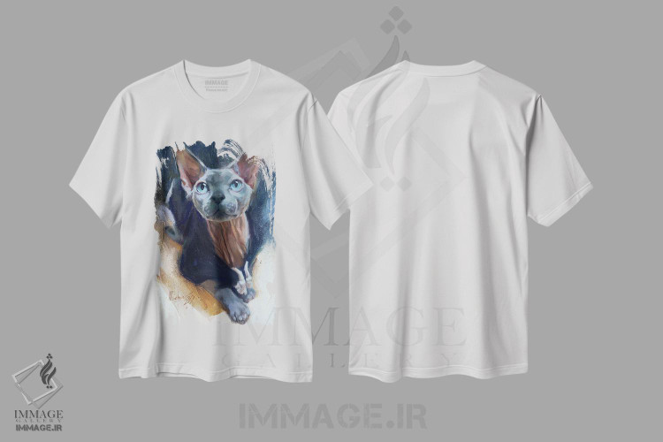 تیشرت طرح دار سایمون، ابوالهول، هنر فاخر معاصر اثر الکس مووچون | immage.ir