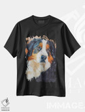 تیشرت طرح دار پرترهٔ سگ برنس کوهی، هنر فاخر معاصر اثر الکس مووچون | فروشگاه ایماژ