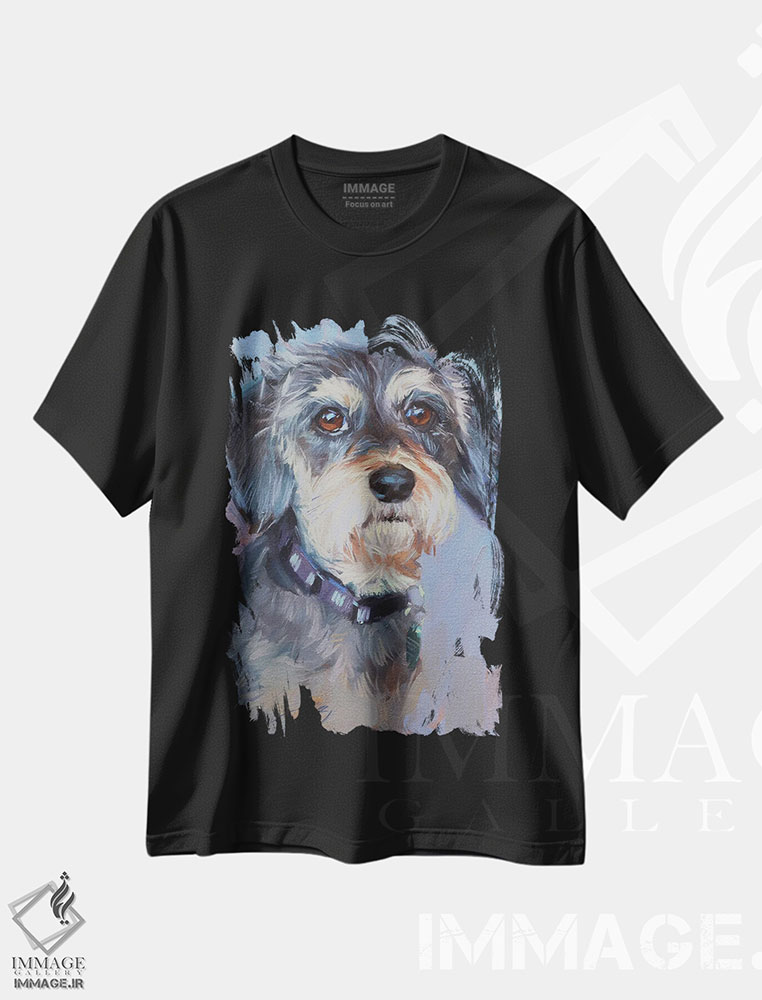 تیشرت طرح دار پرترهٔ اشنایزر، هنر فاخر معاصر اثر الکس مووچون | فروشگاه ایماژ
