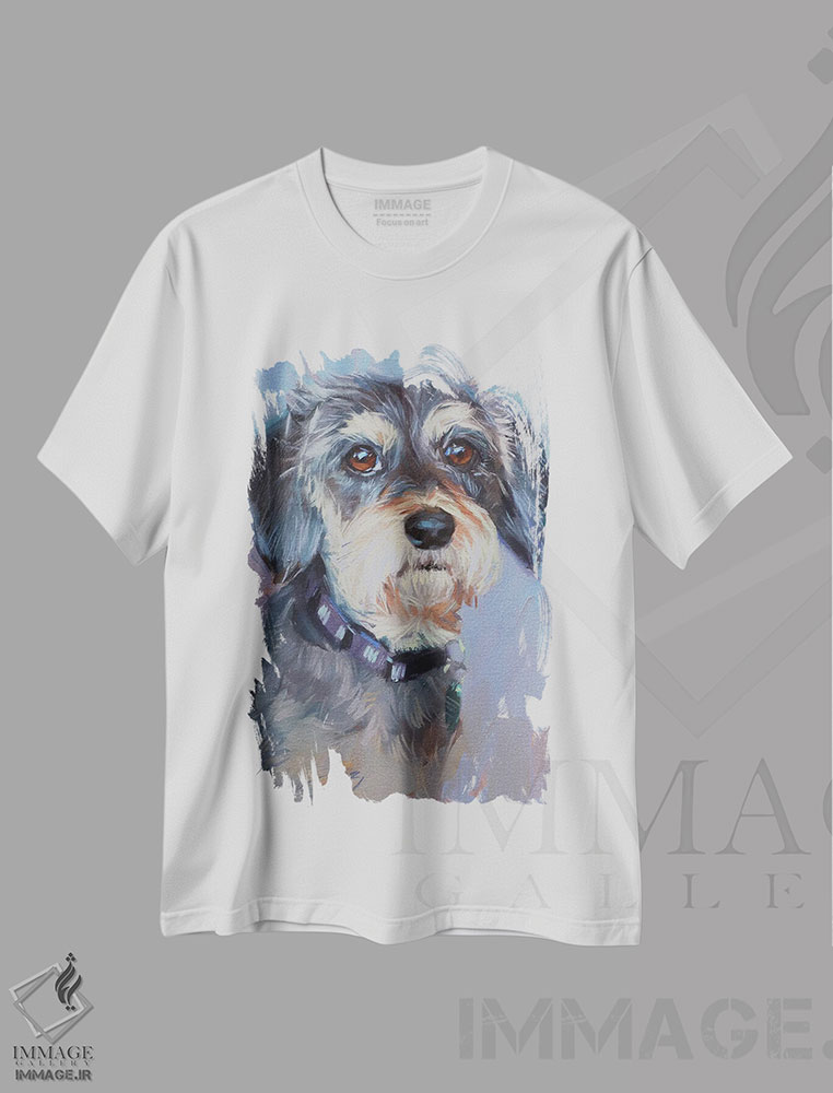 تیشرت طرح دار پرترهٔ اشنایزر، هنر فاخر معاصر اثر الکس مووچون | immage.ir