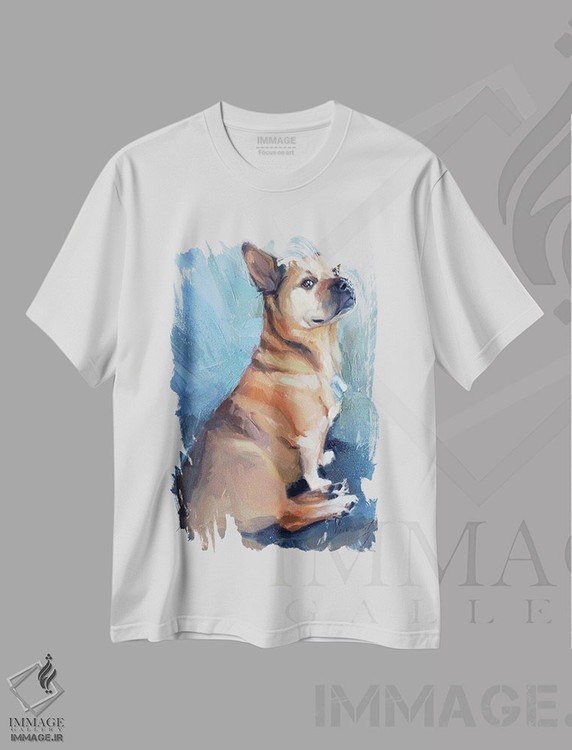 تیشرت طرح دار یک سگ کوچک مغرور، هنر فاخر معاصر اثر الکس مووچون | immage.ir