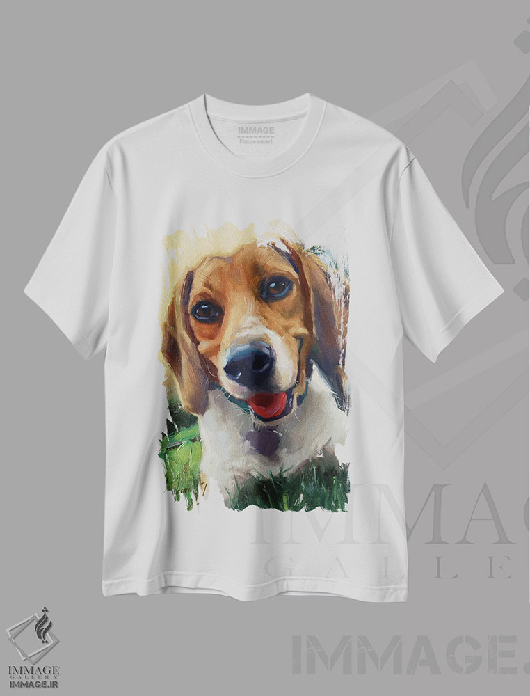 تیشرت طرح دار بیگل، هنر فاخر معاصر اثر الکس مووچون | immage.ir