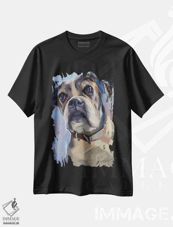 تیشرت طرح دار سگ باکسر، هنر فاخر معاصر اثر الکس مووچون | فروشگاه ایماژ
