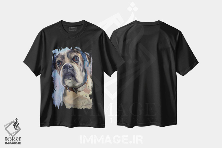 تیشرت طرح دار سگ باکسر، هنر فاخر معاصر اثر الکس مووچون | فروشگاه ایماژ