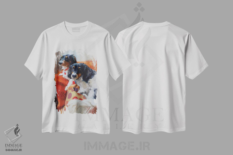 تیشرت طرح دار دو داشهوند، هنر فاخر معاصر اثر الکس مووچون | immage.ir