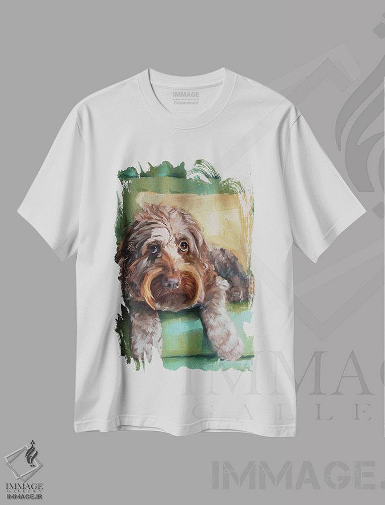 تیشرت طرح دار سگ پشمالو، هنر فاخر معاصر اثر الکس مووچون | immage.ir