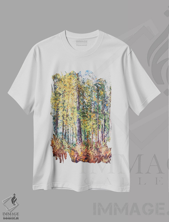 تیشرت طرح دار تختی از سرخس ها، هنر فاخر اثر اندرو مودی | immage.ir