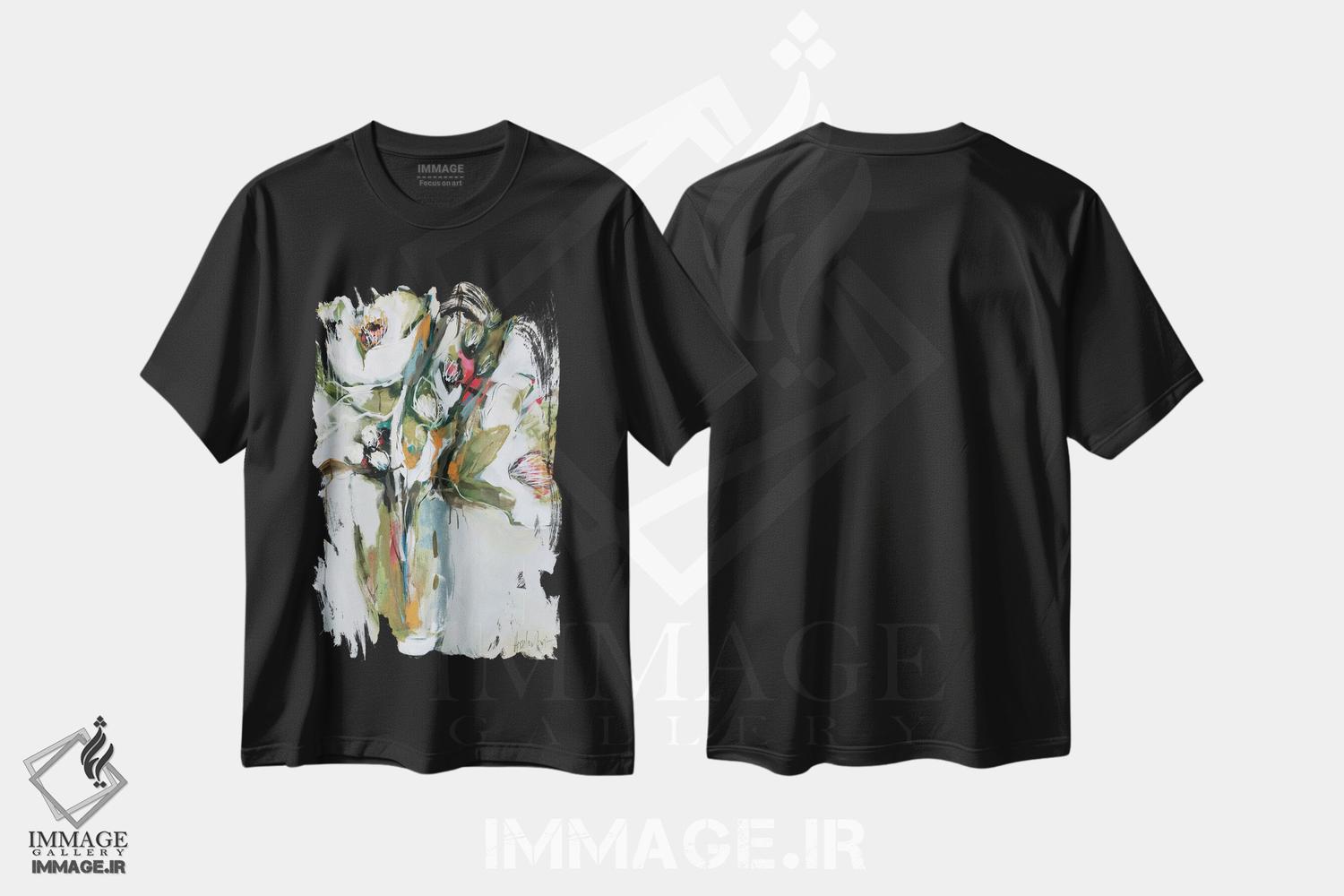 تیشرت طرح دار شکوفه دادن در نوامبر، آبستره اثر آنجلا ماریـتز | فروشگاه ایماژ