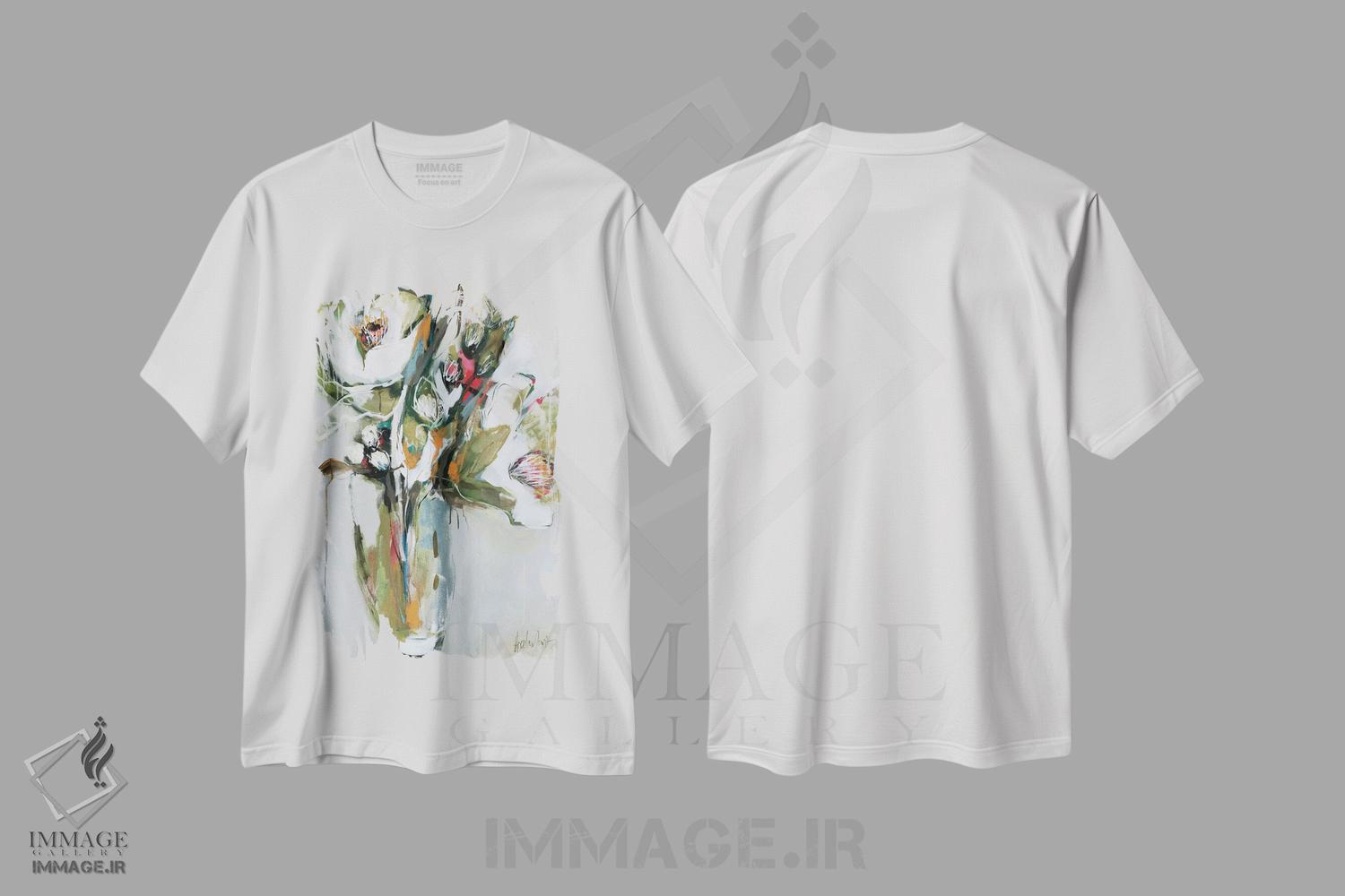 تیشرت طرح دار شکوفه دادن در نوامبر، آبستره اثر آنجلا ماریـتز | immage.ir