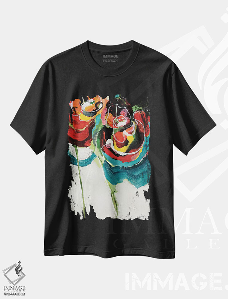 تیشرت طرح دار رز واسابی ۱، مدیوم اثر آنجلا ماریـتز | فروشگاه ایماژ