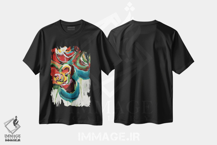 تیشرت طرح دار رز واسابی ۲، مدیوم اثر آنجلا ماریـتز | فروشگاه ایماژ