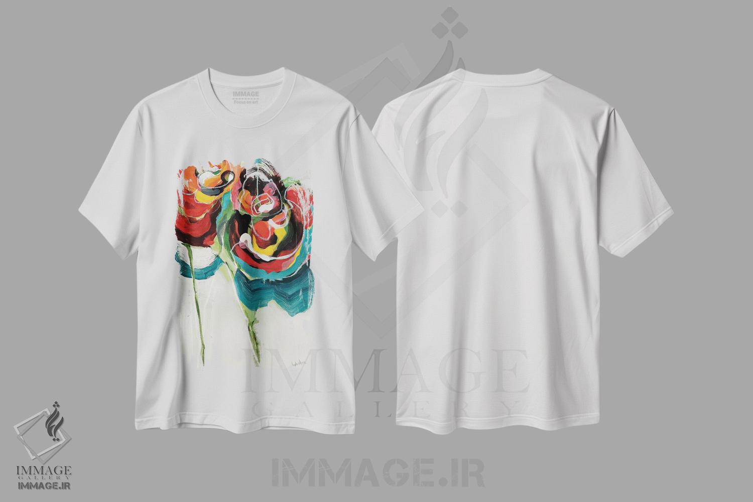 تیشرت طرح دار رز واسابی ۱، مدیوم اثر آنجلا ماریـتز | immage.ir