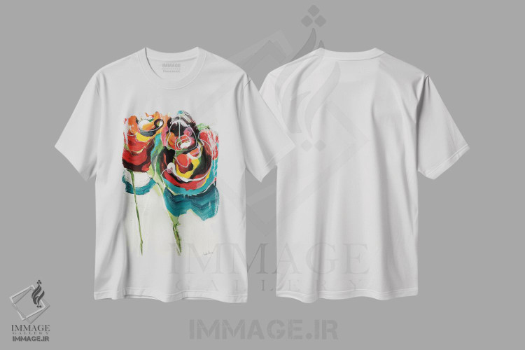 تیشرت طرح دار رز واسابی ۱، مدیوم اثر آنجلا ماریـتز | immage.ir