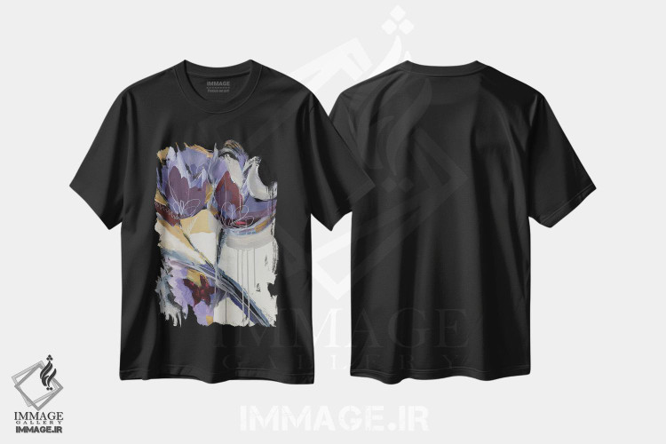 تیشرت طرح دار برداشت های گل ها ۱، مدیوم اثر آنجلا ماریـتز | فروشگاه ایماژ