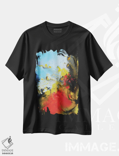 تیشرت طرح دار مجموعهٔ مایع یک اثر آندرادا آنخل | فروشگاه ایماژ