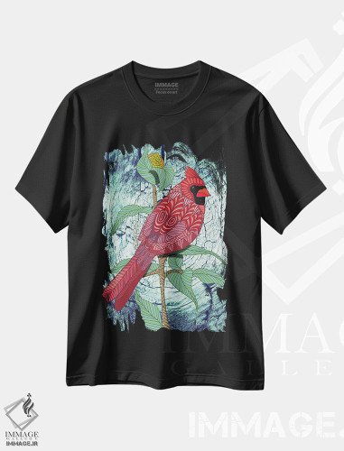 تیشرت طرح دار کاردینال ویرجینیا، هنر دیجیتال اثر آنجلیکا پارکر | فروشگاه ایماژ