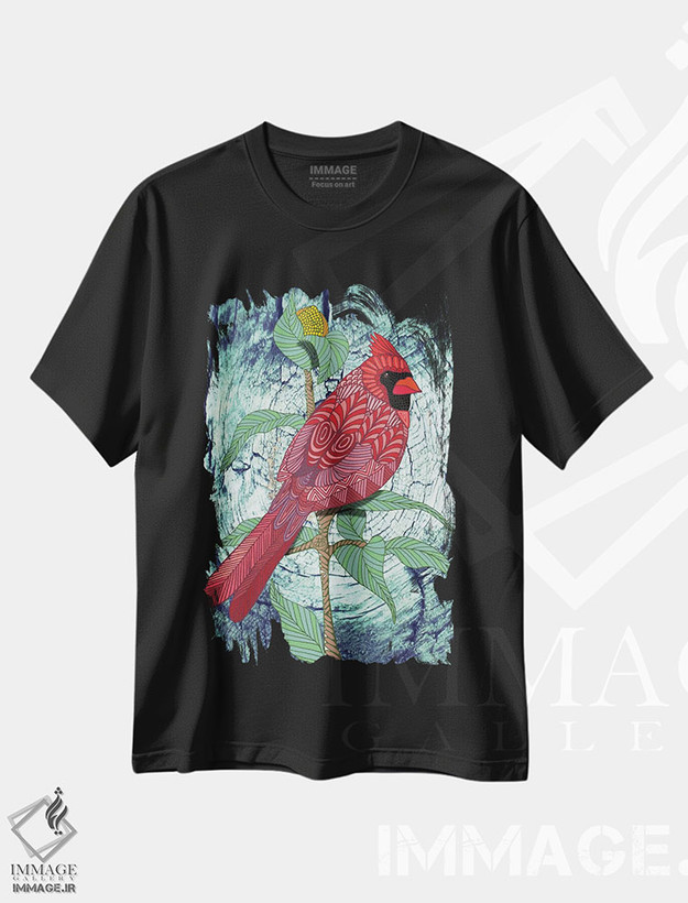 تیشرت طرح دار کاردینال ویرجینیا، هنر دیجیتال اثر آنجلیکا پارکر | فروشگاه ایماژ