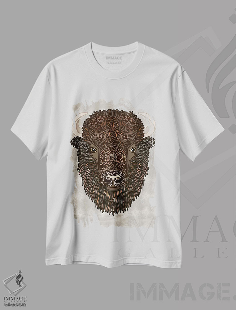 تیشرت طرح دار بوفالو، تزئینی اثر آنجلیکا پارکر | immage.ir