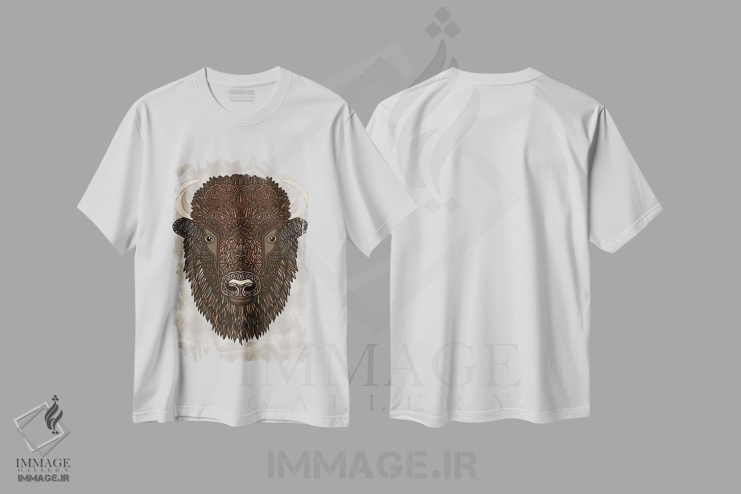 تیشرت طرح دار بوفالو، تزئینی اثر آنجلیکا پارکر | immage.ir