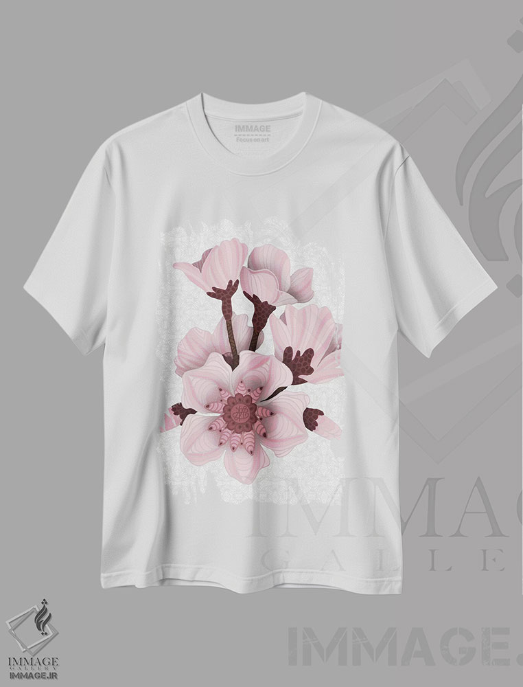 تیشرت طرح دار شکوفه های گیلاس، تزئینی اثر آنجلیکا پارکر | immage.ir