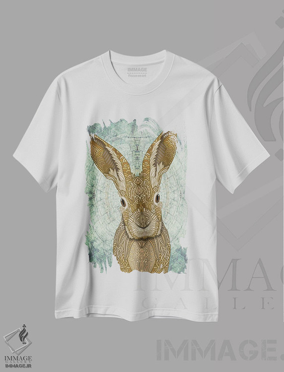 تیشرت طرح دار خرگوش تزئینی، هنر دیجیتال اثر آنجلیکا پارکر | immage.ir