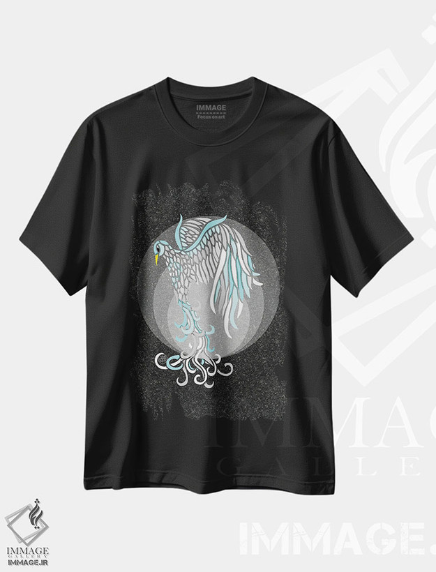 تیشرت طرح دار ققنوس یخی، هنر دیجیتال اثر آنجلیکا پارکر | فروشگاه ایماژ