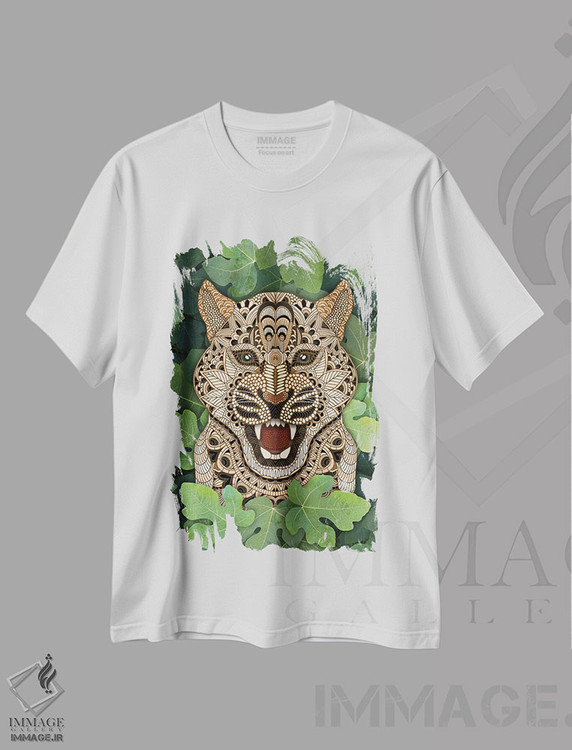 تیشرت طرح دار پلنگ جنگلی، هنر دیجیتال اثر آنجلیکا پارکر | immage.ir
