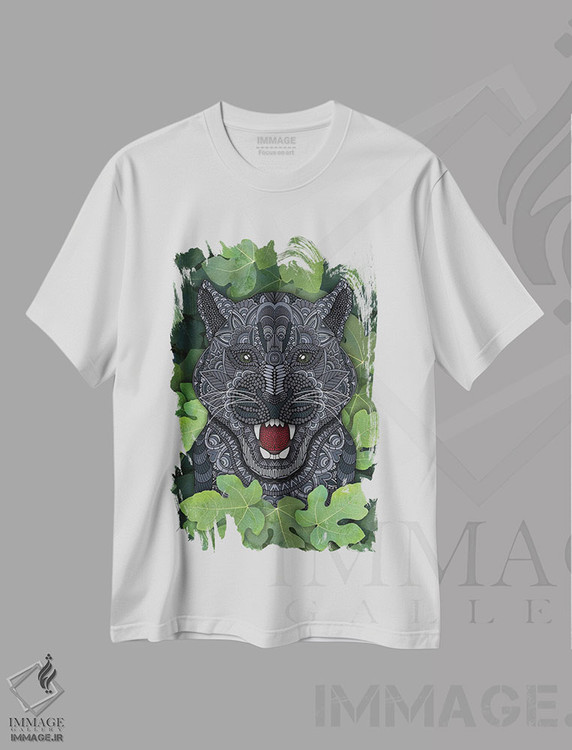 تیشرت طرح دار پلنگ سیاه جنگلی، هنر دیجیتال اثر آنجلیکا پارکر | immage.ir