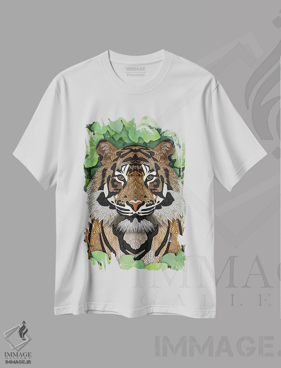 تیشرت طرح دار ببر جنگلی، هنر دیجیتال اثر آنجلیکا پارکر | immage.ir