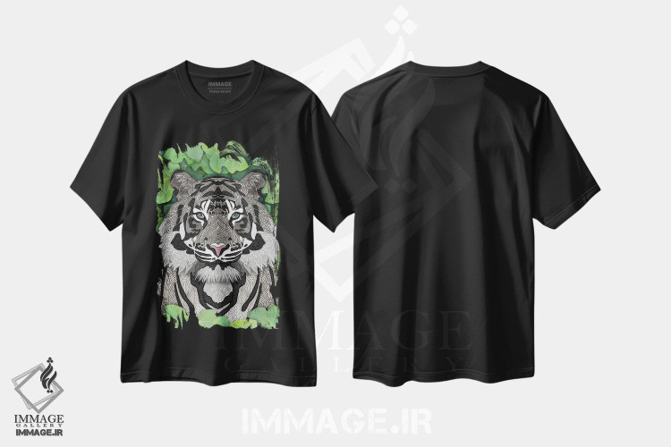 تیشرت طرح دار ببر سفید جنگلی، هنر دیجیتال اثر آنجلیکا پارکر | فروشگاه ایماژ
