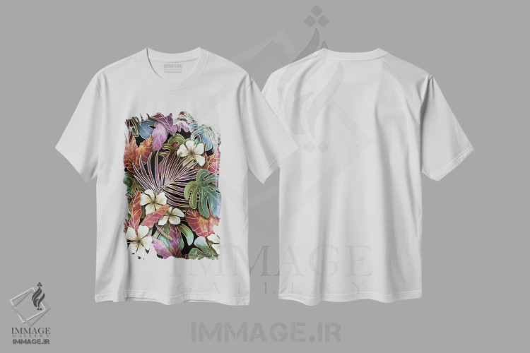 تیشرت طرح دار باغ مرموز گرمسیری، تزئینی اثر آنجلیکا پارکر | immage.ir