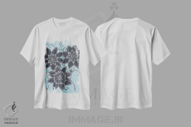 تیشرت طرح دار گل های آبی، دکور معاصر اثر آنجلیکا پارکر | immage.ir