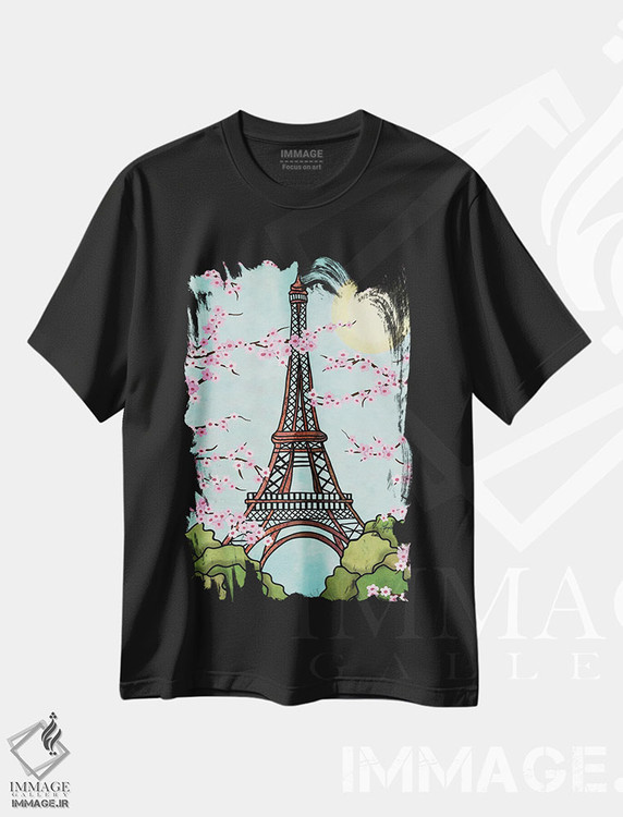 تیشرت طرح دار برج ایفل، دکور معاصر اثر آنجلیکا پارکر | فروشگاه ایماژ