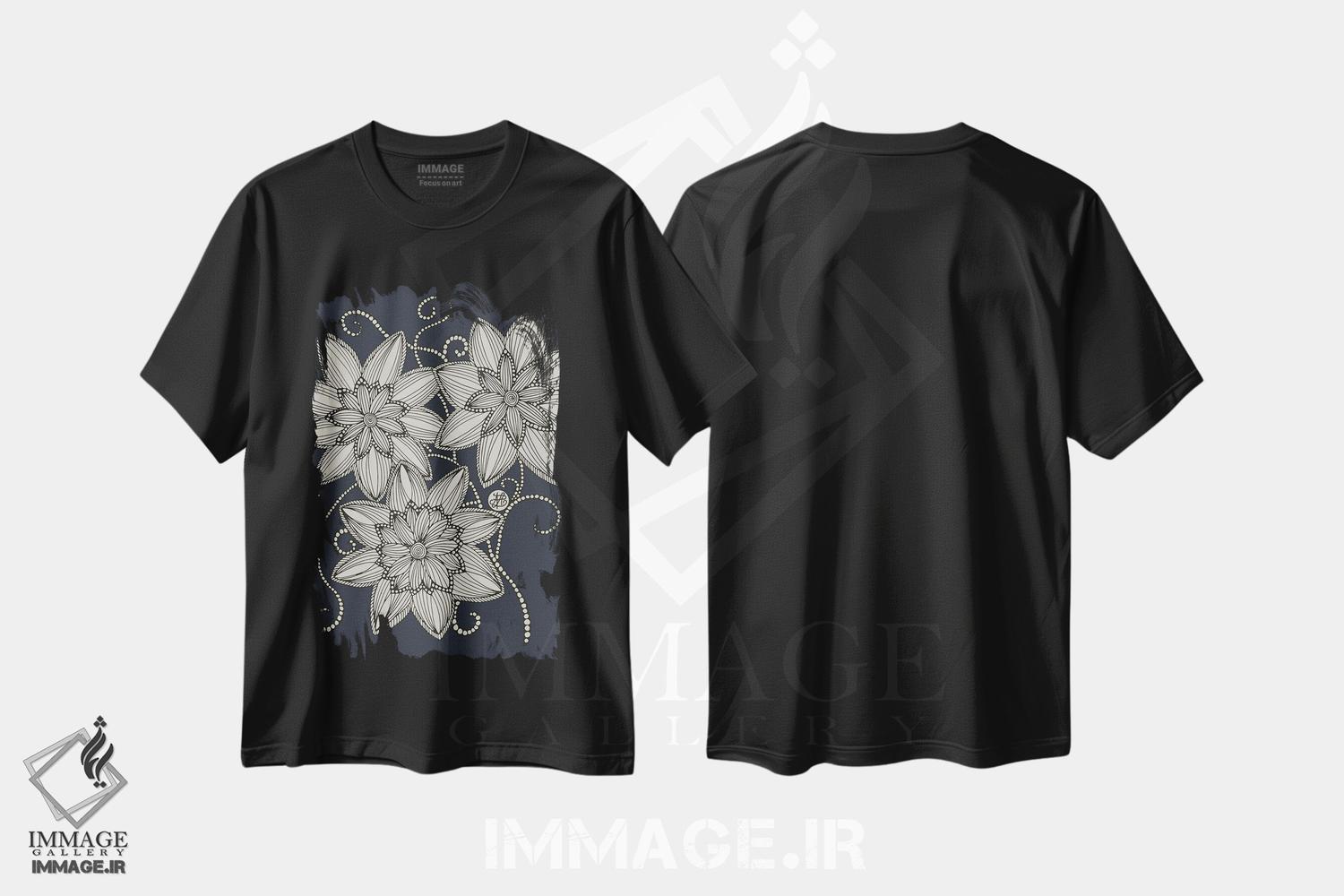 تیشرت طرح دار طرح گل، دکور معاصر اثر آنجلیکا پارکر | فروشگاه ایماژ