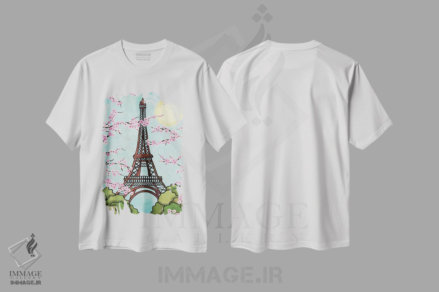 تیشرت طرح دار برج ایفل، دکور معاصر اثر آنجلیکا پارکر | immage.ir