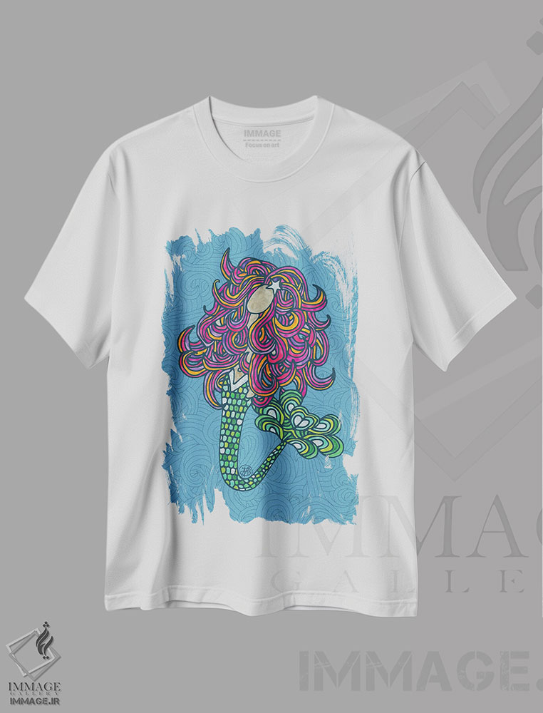 تیشرت طرح دار پری دریایی، هنر دیجیتال اثر آنجلیکا پارکر | immage.ir