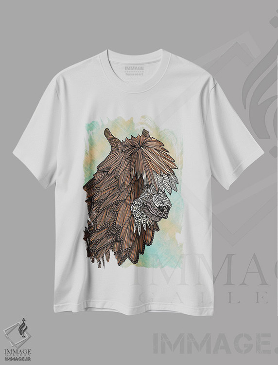 تیشرت طرح دار لامای زینتی، هنر دیجیتال اثر آنجلیکا پارکر | immage.ir
