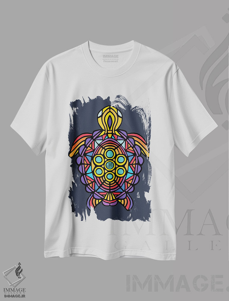 تیشرت طرح دار لاک پشت، هنر دیجیتال اثر آنجلیکا پارکر | immage.ir