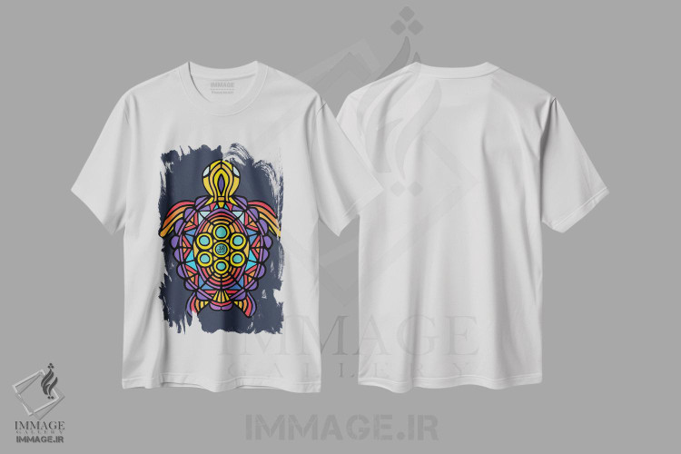 تیشرت طرح دار لاک پشت، هنر دیجیتال اثر آنجلیکا پارکر | immage.ir