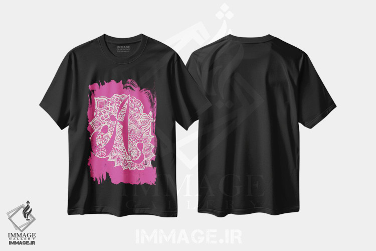 تیشرت طرح دار زن تَنگل A به رنگ صورتی، هنر دیجیتال اثر آنجلیکا پارکر | فروشگاه ایماژ