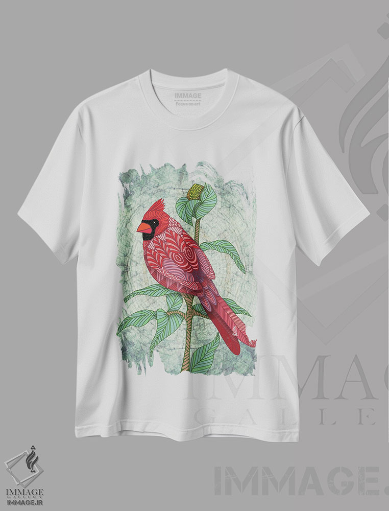 تیشرت طرح دار کاردینال ویرجینیایی، دکور معاصر اثر آنجلیکا پارکر | immage.ir