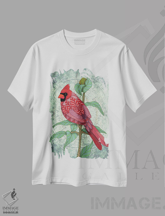 تیشرت طرح دار کاردینال ویرجینیایی، دکور معاصر اثر آنجلیکا پارکر | immage.ir