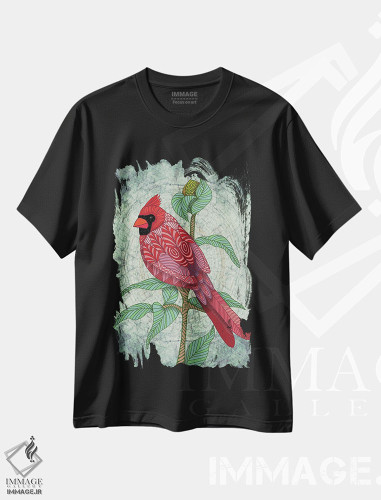 تیشرت طرح دار کاردینال ویرجینیایی، دکور معاصر اثر آنجلیکا پارکر | فروشگاه ایماژ