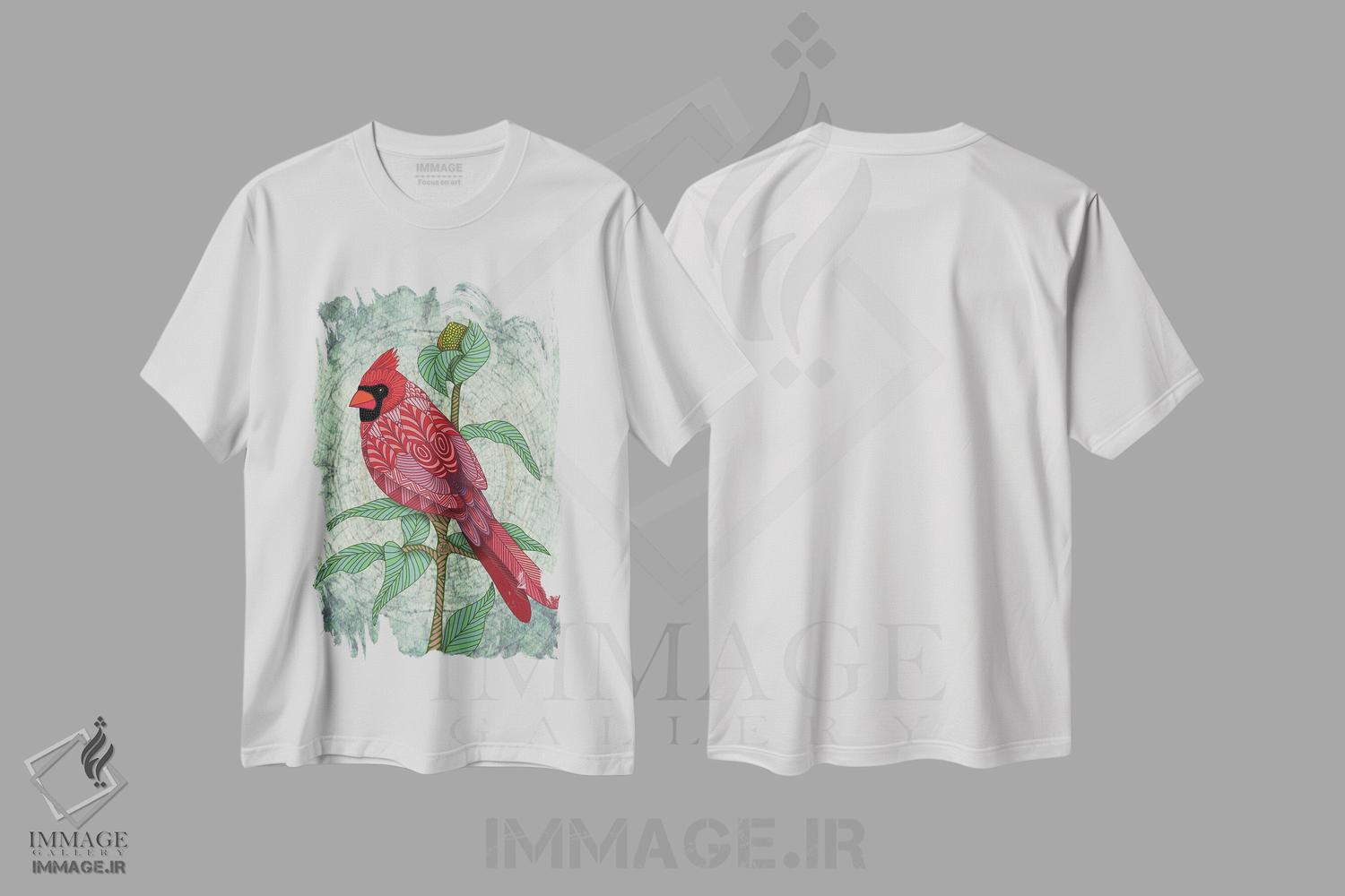 تیشرت طرح دار کاردینال ویرجینیایی، دکور معاصر اثر آنجلیکا پارکر | immage.ir
