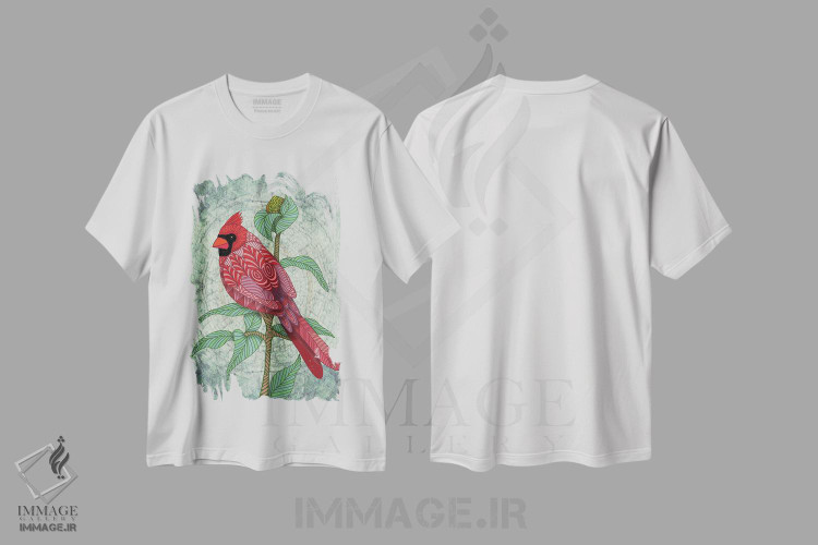 تیشرت طرح دار کاردینال ویرجینیایی، دکور معاصر اثر آنجلیکا پارکر | immage.ir