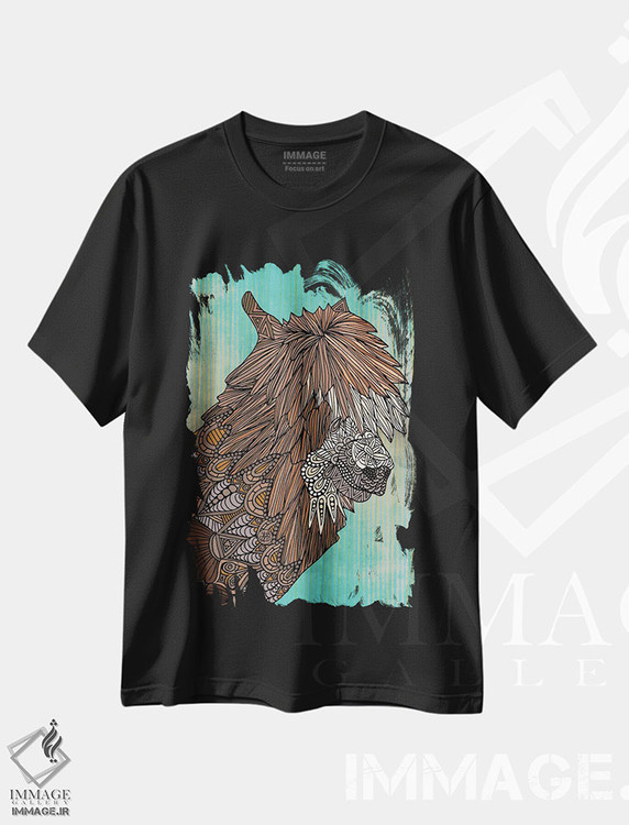 تیشرت طرح دار لامای زینتی، دکور معاصر اثر آنجلیکا پارکر | فروشگاه ایماژ